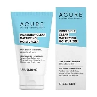 Acure Incredibly Clear Mattifying Moisturizer frosted glass jar