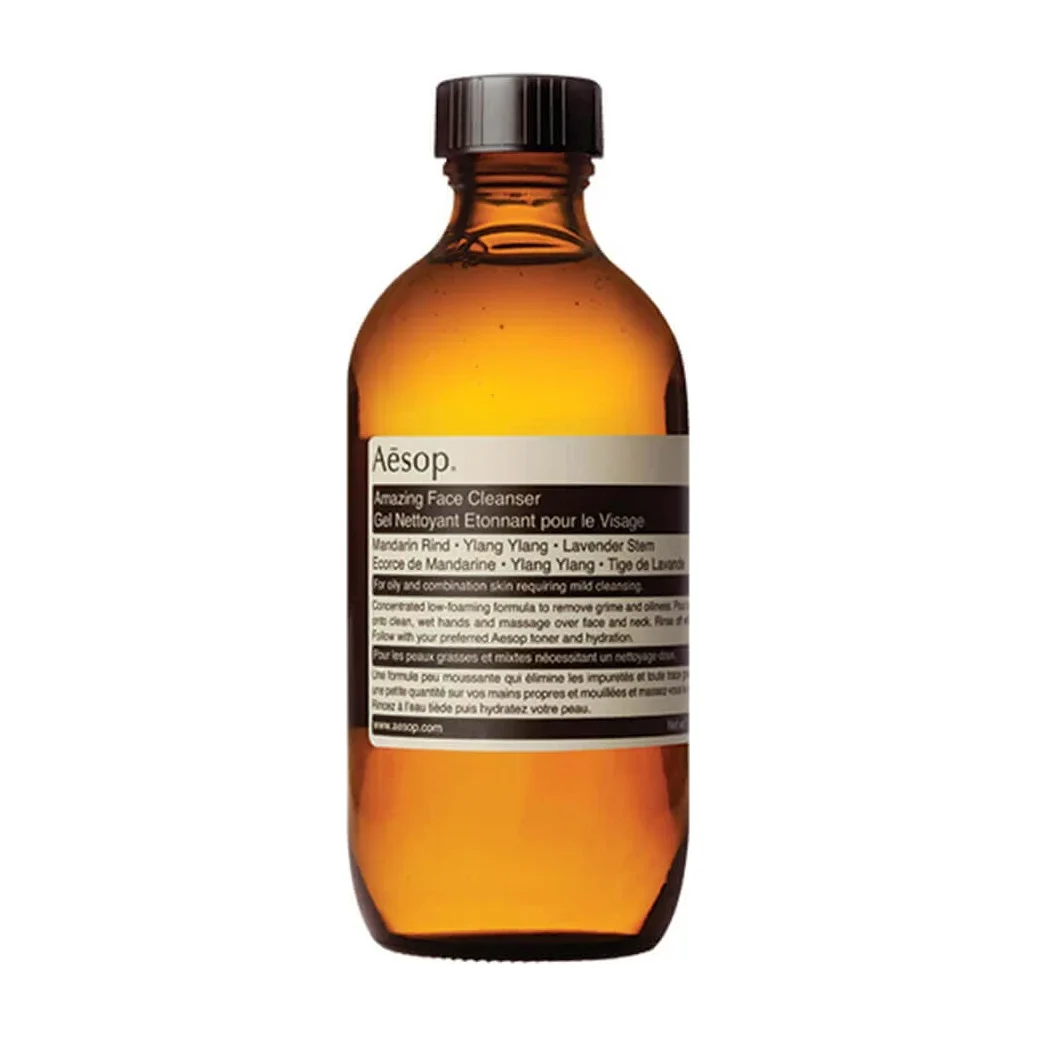 Aesop Amazing Face Cleanser 100ml amber glass bottle with beige label