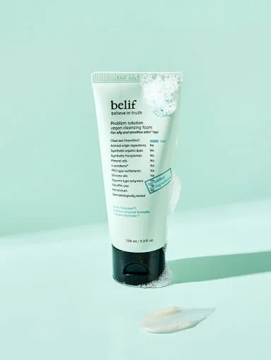 belif Problem Solution Cleansing Foam tea tree herbal foam cleanser tube for oily skin