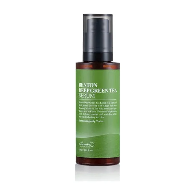 Benton Deep Green Tea Serum 30ml glass dropper bottle