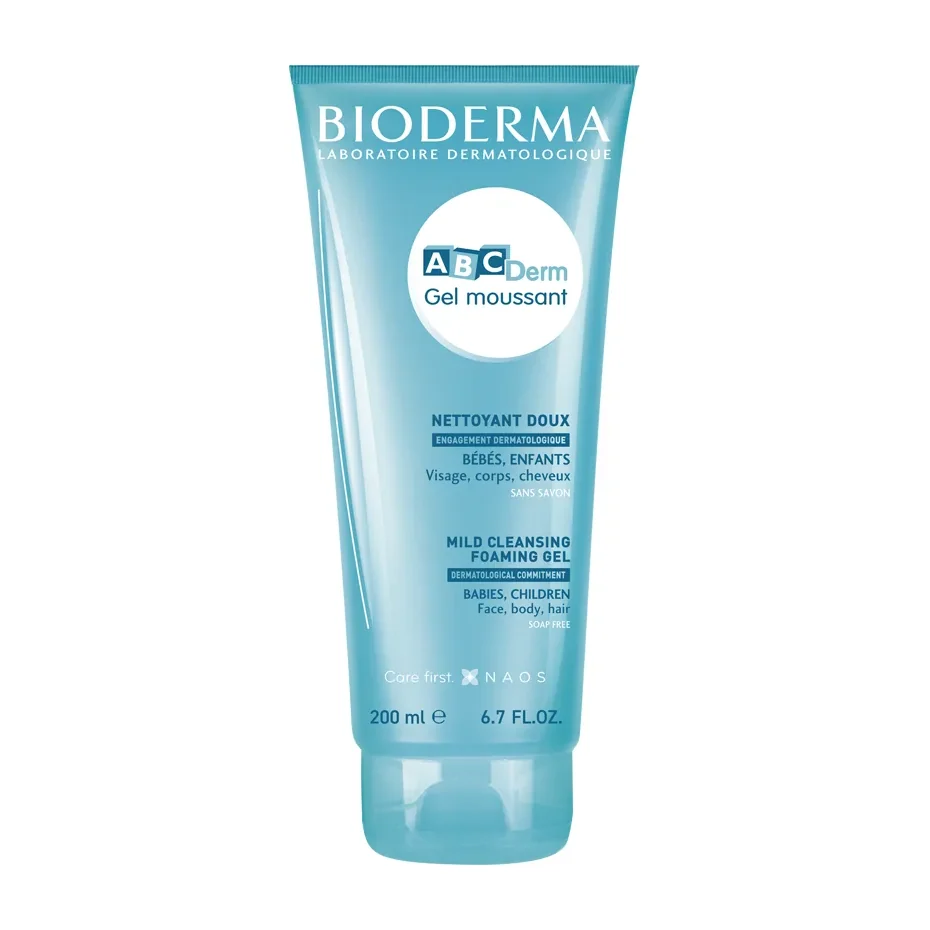 Bioderma ABCDerm Foaming Gel 200 ml white tube with blue label