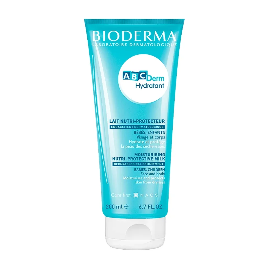 Bioderma ABCDerm Moisturizing Milk 200 ml white and blue tube