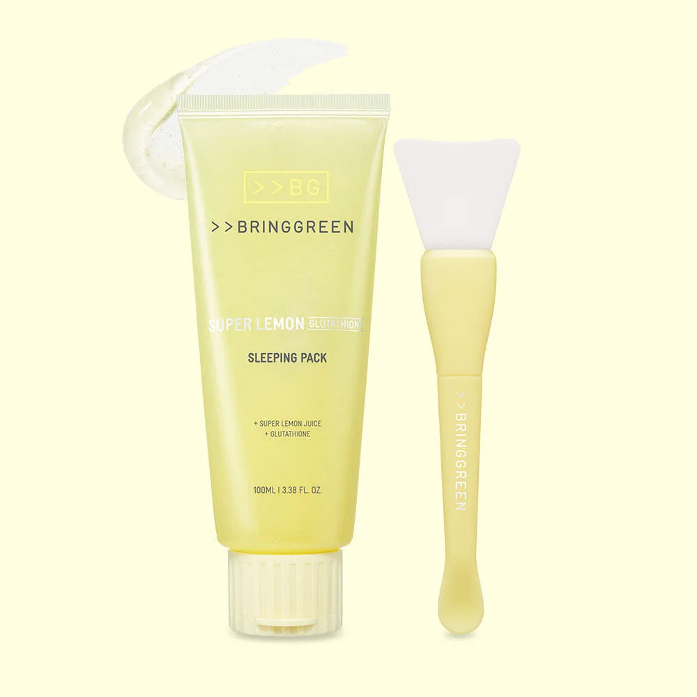 Bring Green Super Lemon Glutathione Sleeping Pack 100ml tub with brush
