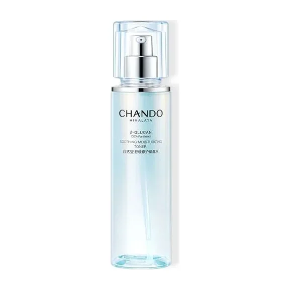 Chando Himalaya Soothing Moisturizing Toner in a pale blue 150 ml bottle with a clear-capped pump