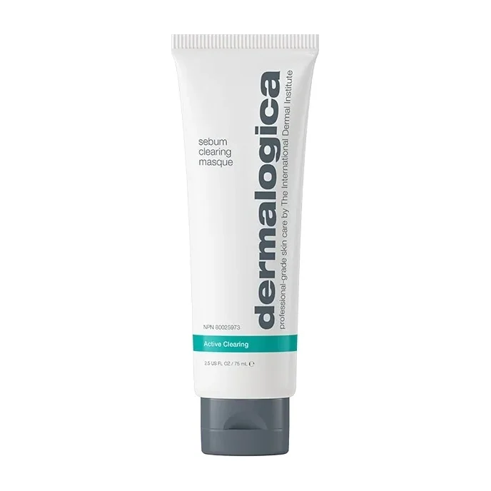 Dermalogica Sebum Clearing Masque white tube on white background