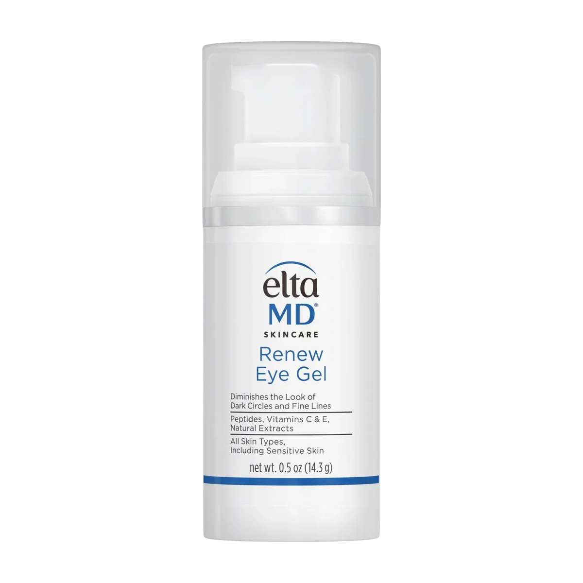 EltaMD Renew Eye Gel pump bottle on white background