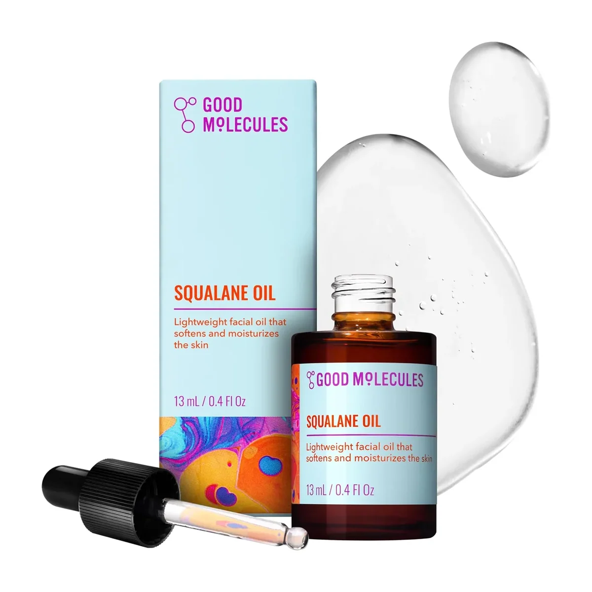 Good Molecules Squalane Oil 13 ml amber dropper bottle