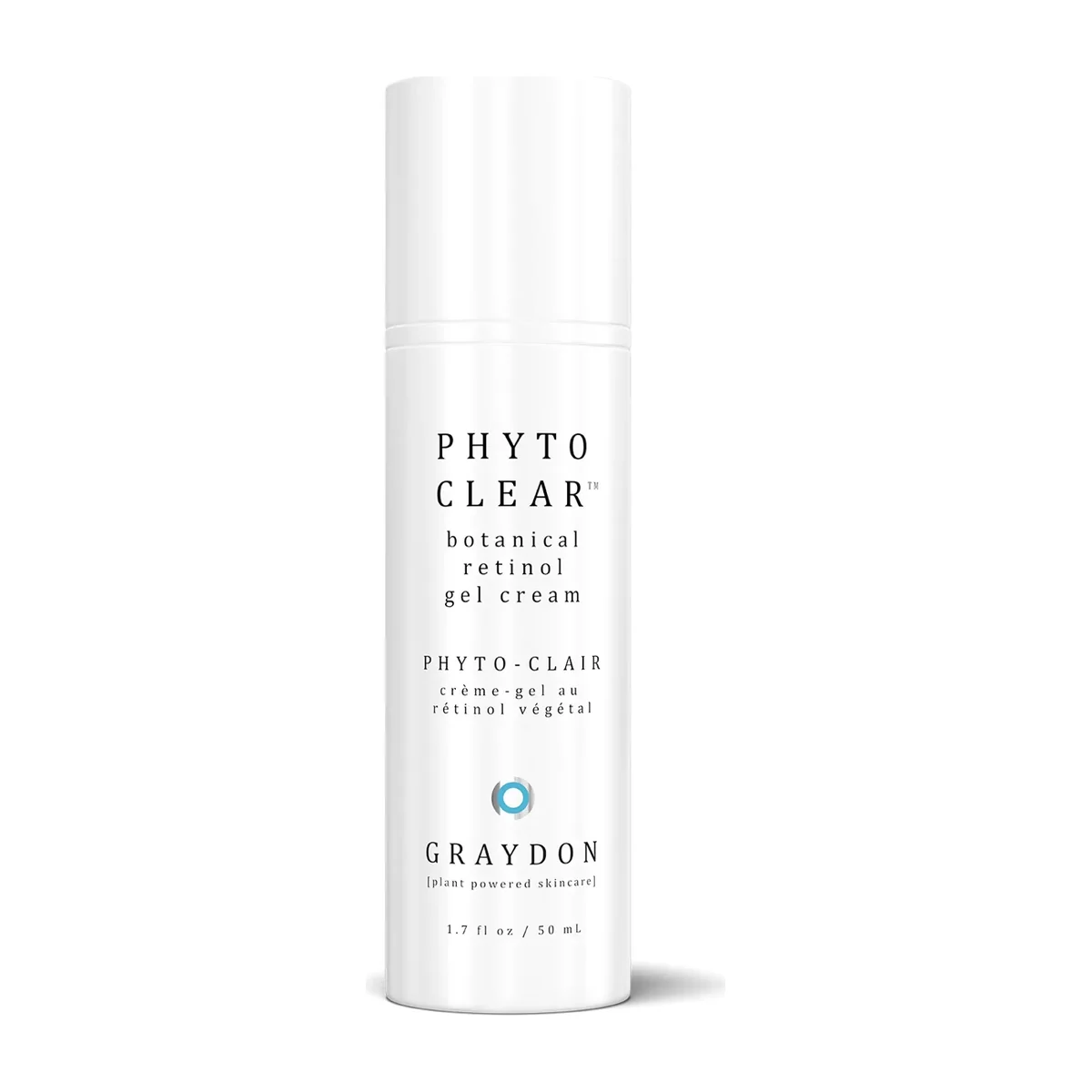 Graydon Phyto Clear botanical retinol gel moisturizer, a vegan bakuchiol-based formula with squalane for oily, acne-prone skin