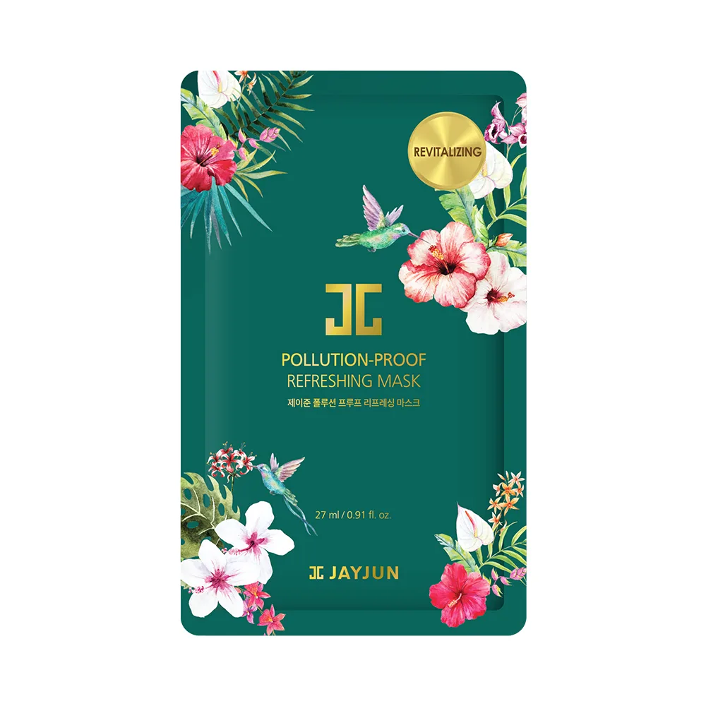 JAYJUN Pollution-Proof Refreshing Mask teal floral pouch