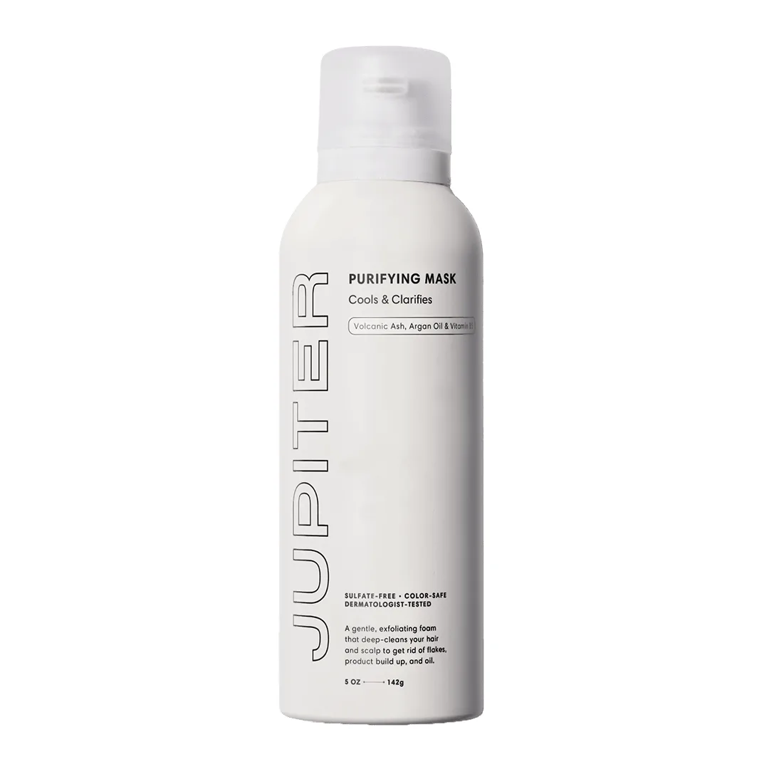 Jupiter Purifying Scalp Mask foaming volcanic ash treatment in its lilac canister
