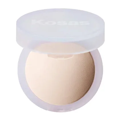 Kosas Cloud Set Setting Powder compact open showing finely milled baked powder in a sleek round case