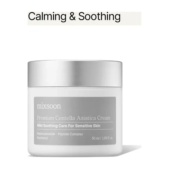 mixsoon Premium Centella Asiatica Cream jar with minimalist packaging