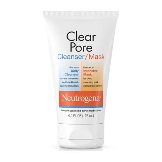 Neutrogena Clear Pore Cleanser/Mask tube on white background