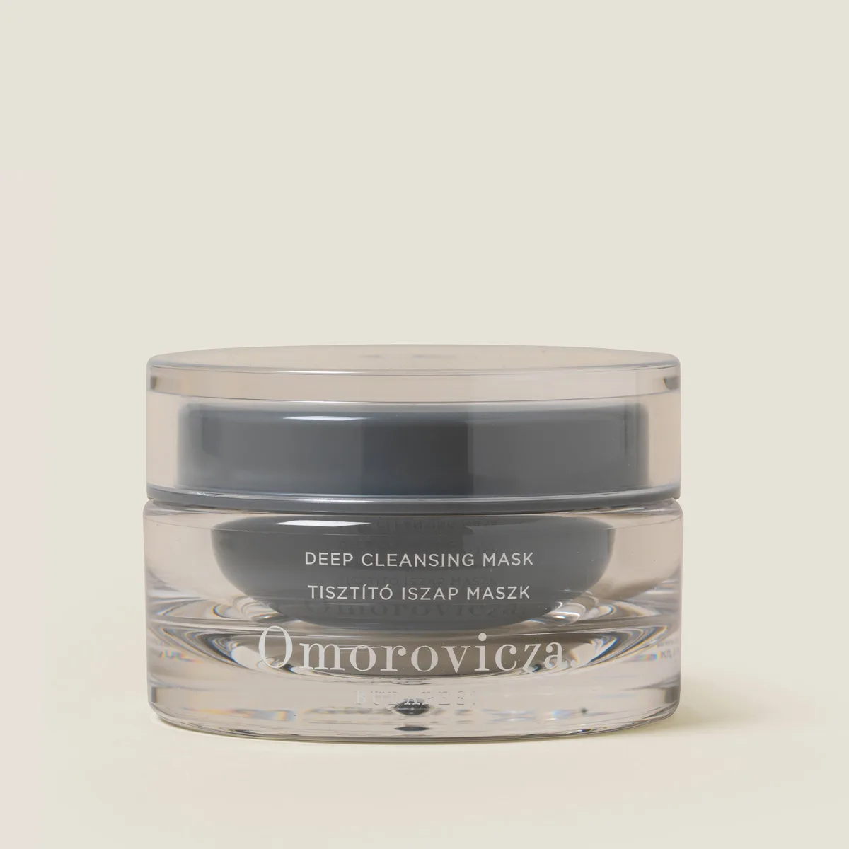 Omorovicza Deep Cleansing Mask jar, luxury Hungarian clay detox mask with kaolin, moor mud, zinc oxide, and thermal water