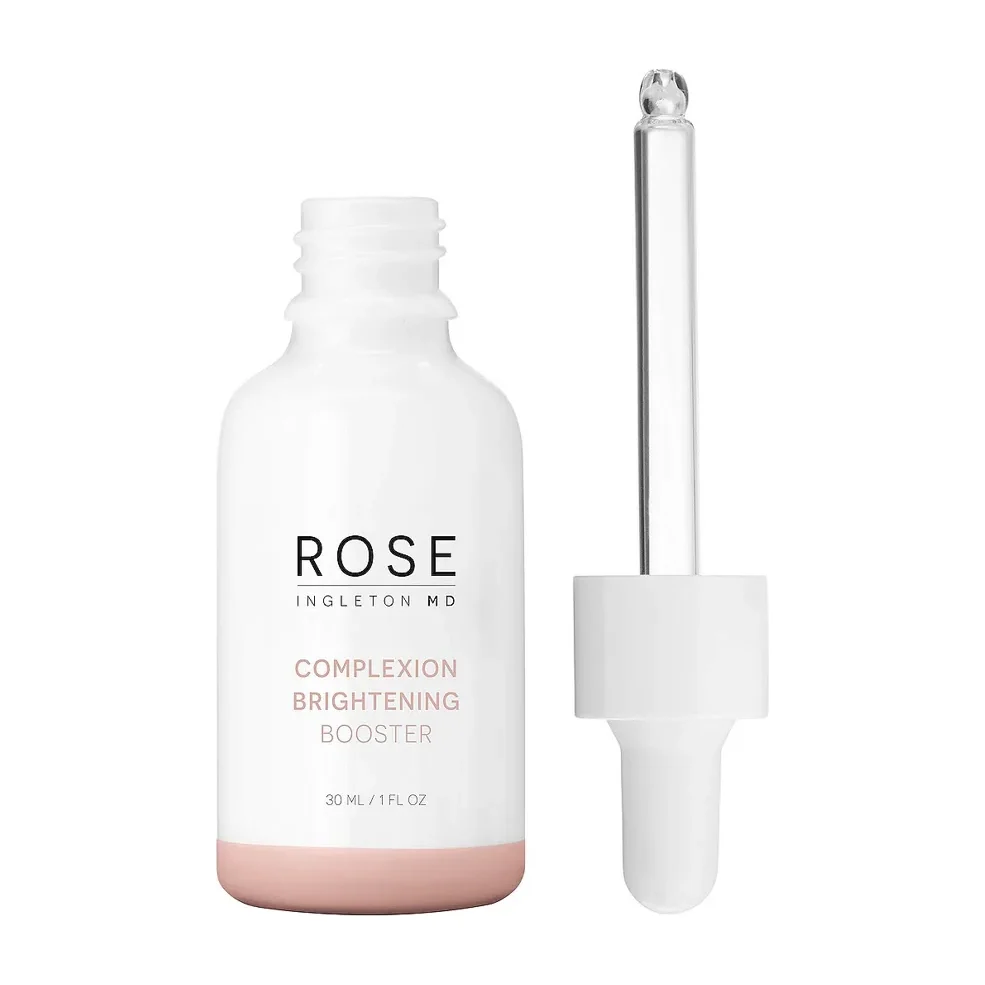 Rose Ingleton MD Complexion Brightening Booster serum in a dropper bottle
