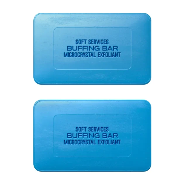 Soft Services Buffing Bar, a fragrance-free microcrystal physical body exfoliant for keratosis pilaris and ingrown hairs